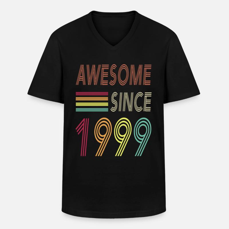 Awesome since 1999 - Männer-T-Shirt mit V-Ausschnitt - Schwarz