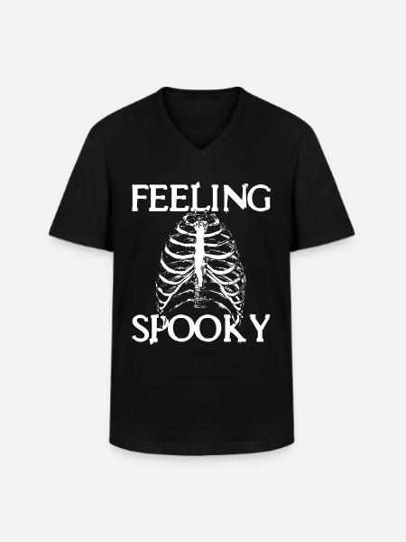 Halloween - Feeling Spooky - Männer-T-Shirt mit V-Ausschnitt - Schwarz