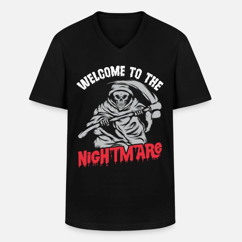 Sensenmann-Sensen-Albtraum-Engel des Todes Hallowe - Männer-T-Shirt mit V-Ausschnitt - Schwarz