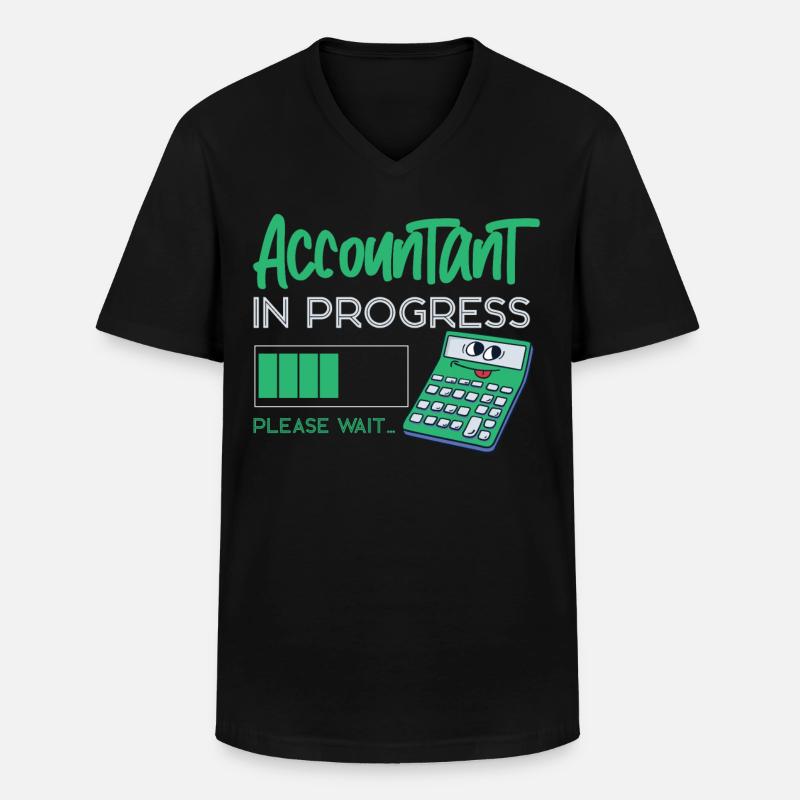 Comptable Comptable Comptable - T-shirt col V Homme - noir