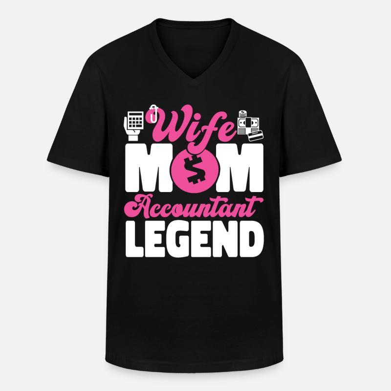 Comptable Comptable Comptable - T-shirt col V Homme - noir