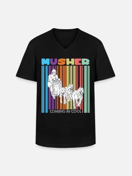 Schlittenhunderennen Schlittenhunde Geschenk - Männer-T-Shirt mit V-Ausschnitt - Schwarz