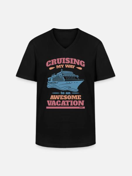 Cruise to an incredible vacation - Men's V-Neck T-Shirt - black