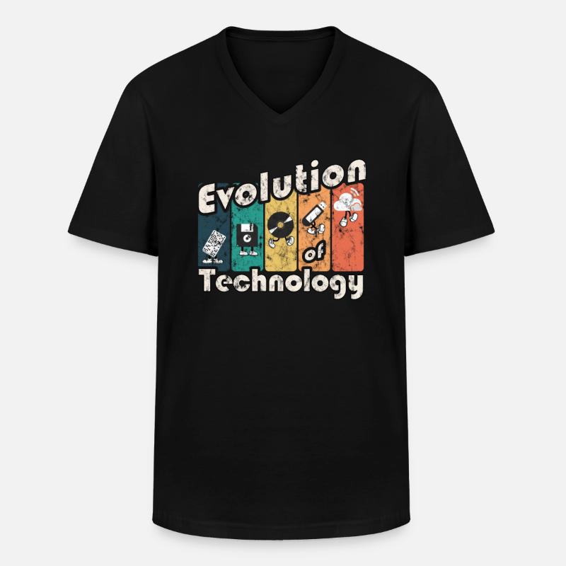 Evolution of Technology - Männer-T-Shirt mit V-Ausschnitt - Schwarz