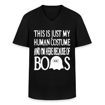 Geist - Ceci est mon costume humain - T-shirt col V Homme - noir - Devant - AI Model Male 178 dark (178cm)