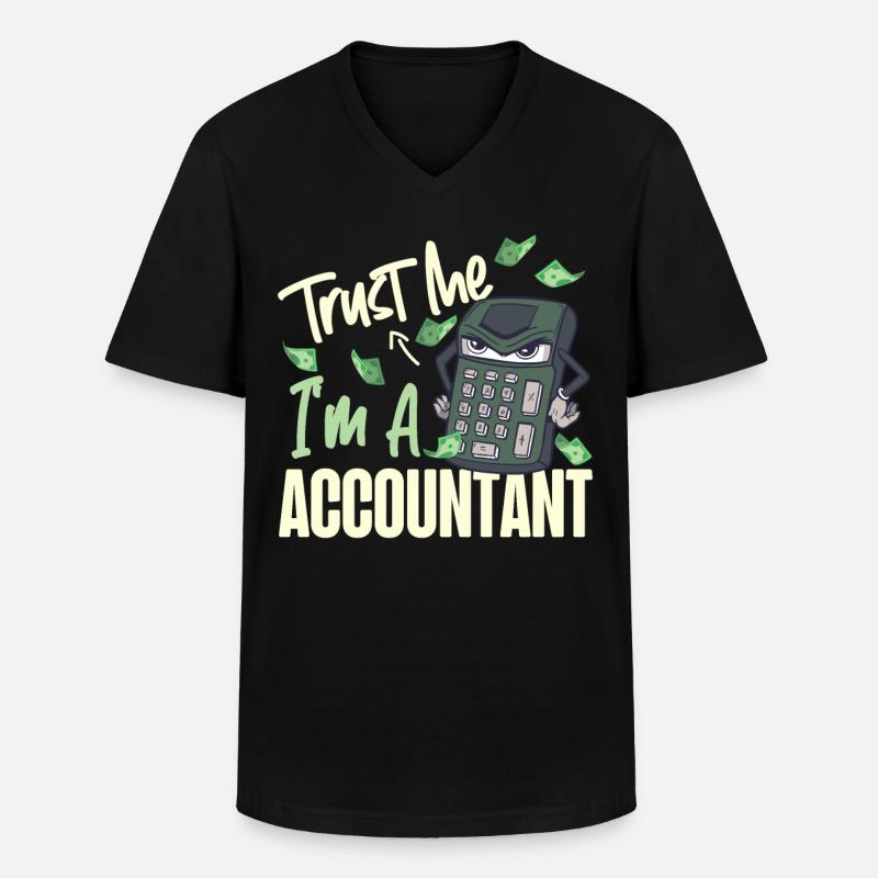 Comptable Comptable Comptable - T-shirt col V Homme - noir