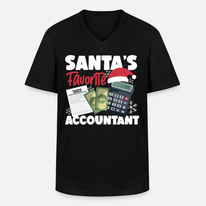 Comptable Comptable Comptable - T-shirt col V Homme - noir