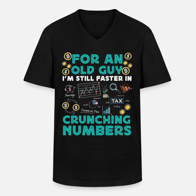 Comptable Comptable Comptable - T-shirt col V Homme - noir
