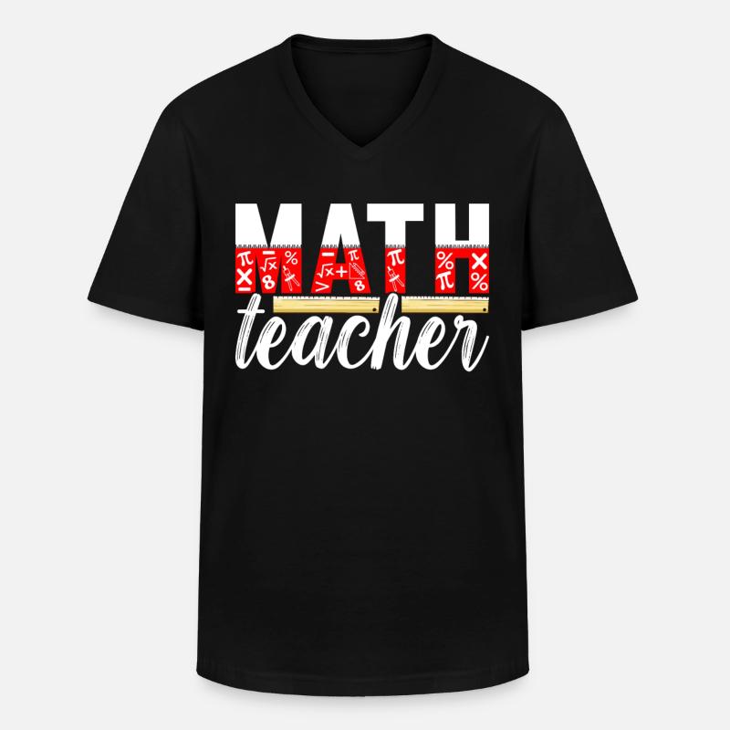 Mathe Mathelehrer - Männer-T-Shirt mit V-Ausschnitt - Schwarz