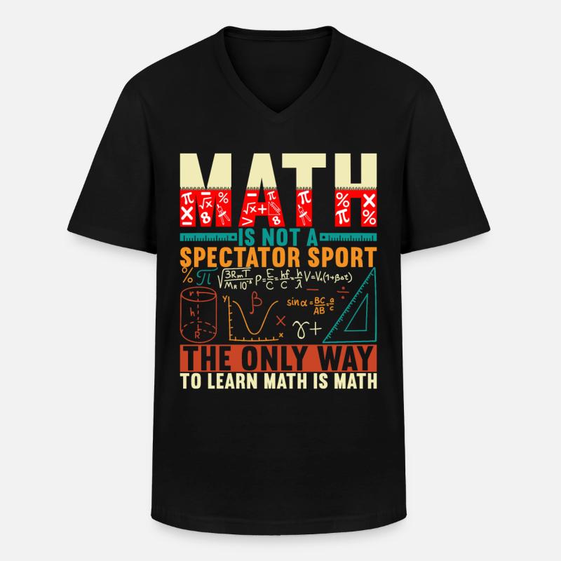 Mathe Mathelehrer - Männer-T-Shirt mit V-Ausschnitt - Schwarz
