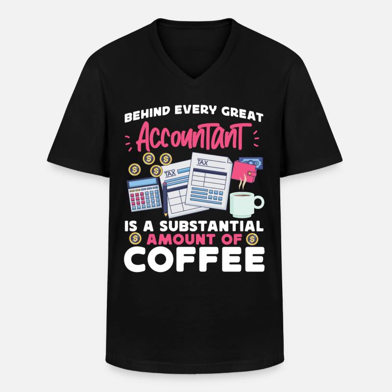 Accountant Bookkeeper Accounting - Männer-T-Shirt mit V-Ausschnitt - Schwarz
