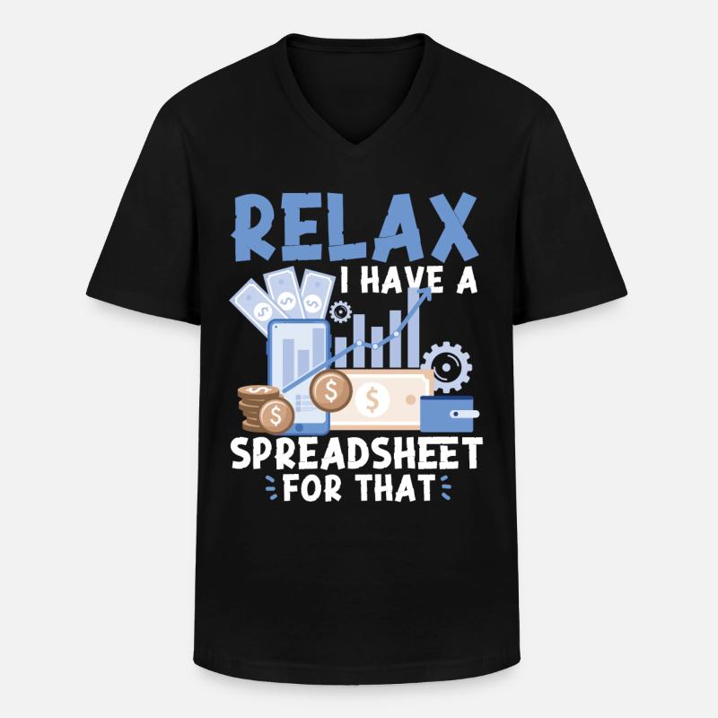 Comptable Comptable Comptable - T-shirt col V Homme - noir