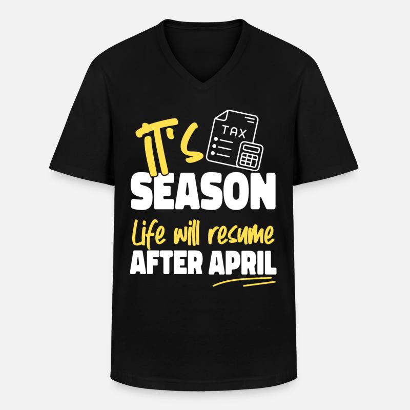 Comptable Comptable Comptable - T-shirt col V Homme - noir