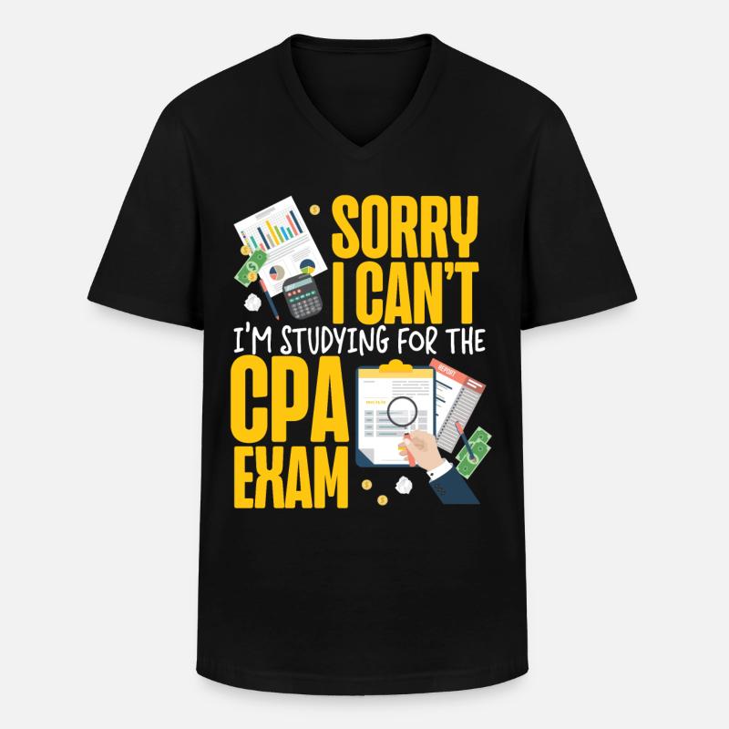 Comptable Comptable Comptable - T-shirt col V Homme - noir