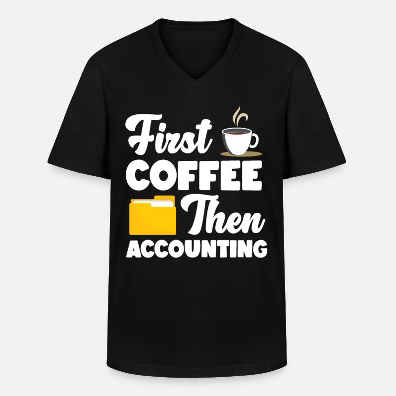 Comptable Comptable Comptable - T-shirt col V Homme - noir