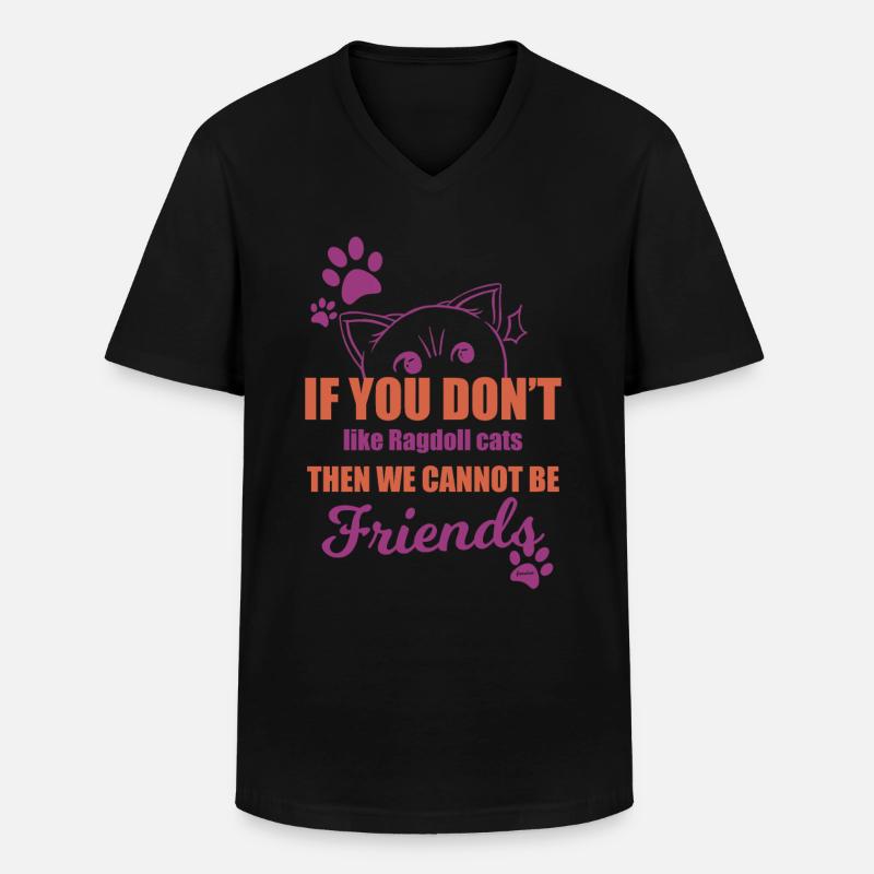 Ragdoll Katze - Männer-T-Shirt mit V-Ausschnitt - Schwarz