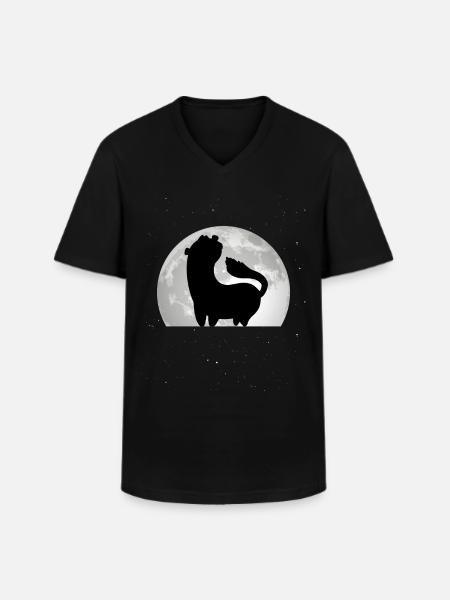 Ferret Moon Ferret Weasel - T-shirt col V Homme - noir