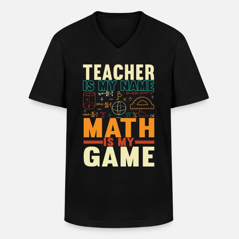 Mathe Mathelehrer - Männer-T-Shirt mit V-Ausschnitt - Schwarz