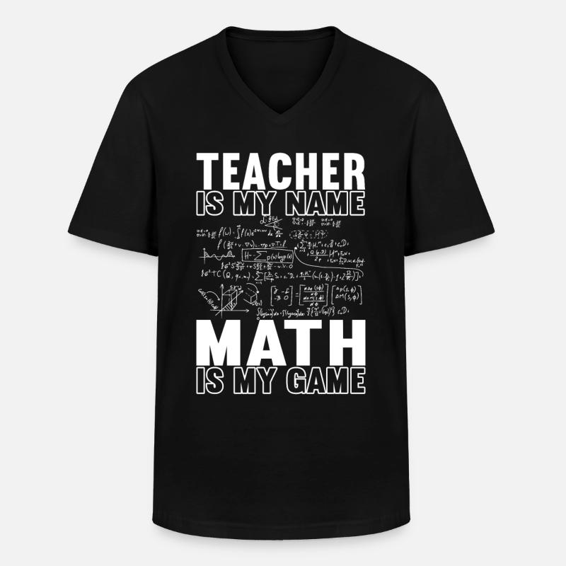 Mathe Mathelehrer - Männer-T-Shirt mit V-Ausschnitt - Schwarz
