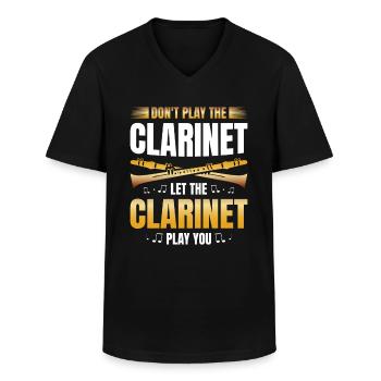 Spielen Sie Nicht Die Klarinette, Lassen Sie Die - Männer-T-Shirt mit V-Ausschnitt - Schwarz - Vorne - AI Model Male 178 dark (178cm)