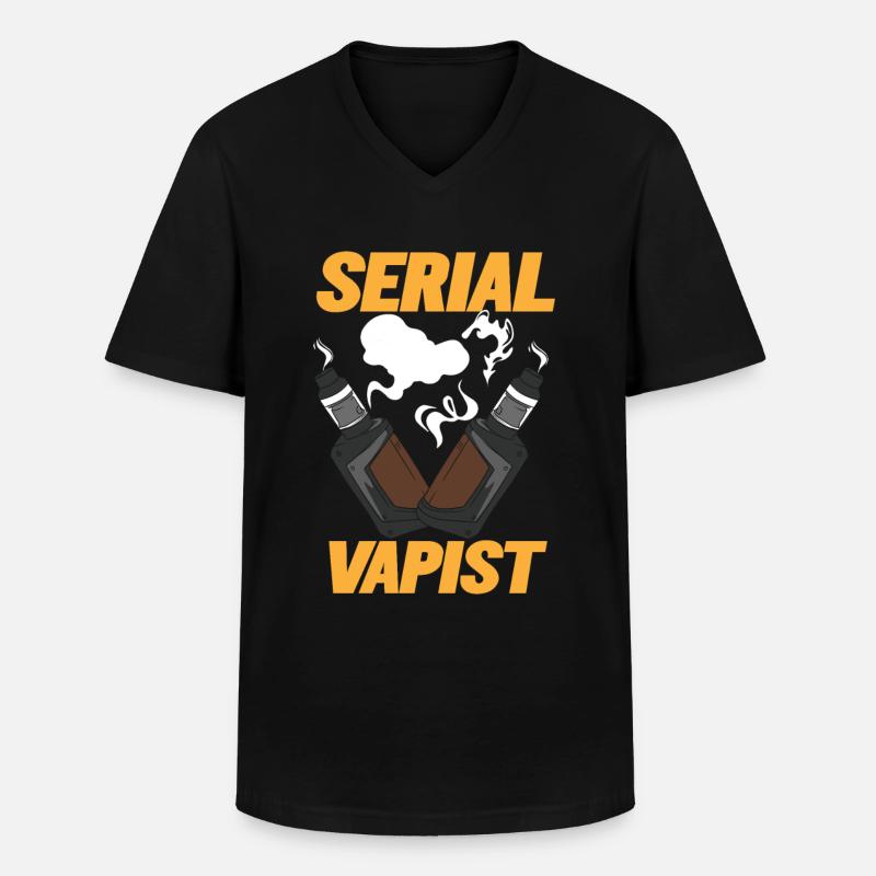Vaping Serial Vapist E-zigarette - Männer-T-Shirt mit V-Ausschnitt - Schwarz