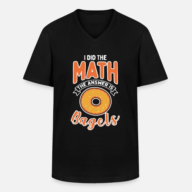 Mathe Bagel Nerd Bagels Mathelehrer - Männer-T-Shirt mit V-Ausschnitt - Schwarz