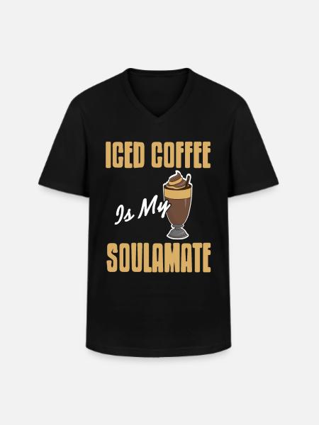 Iced coffee is my soulamate - Men's V-Neck T-Shirt - black