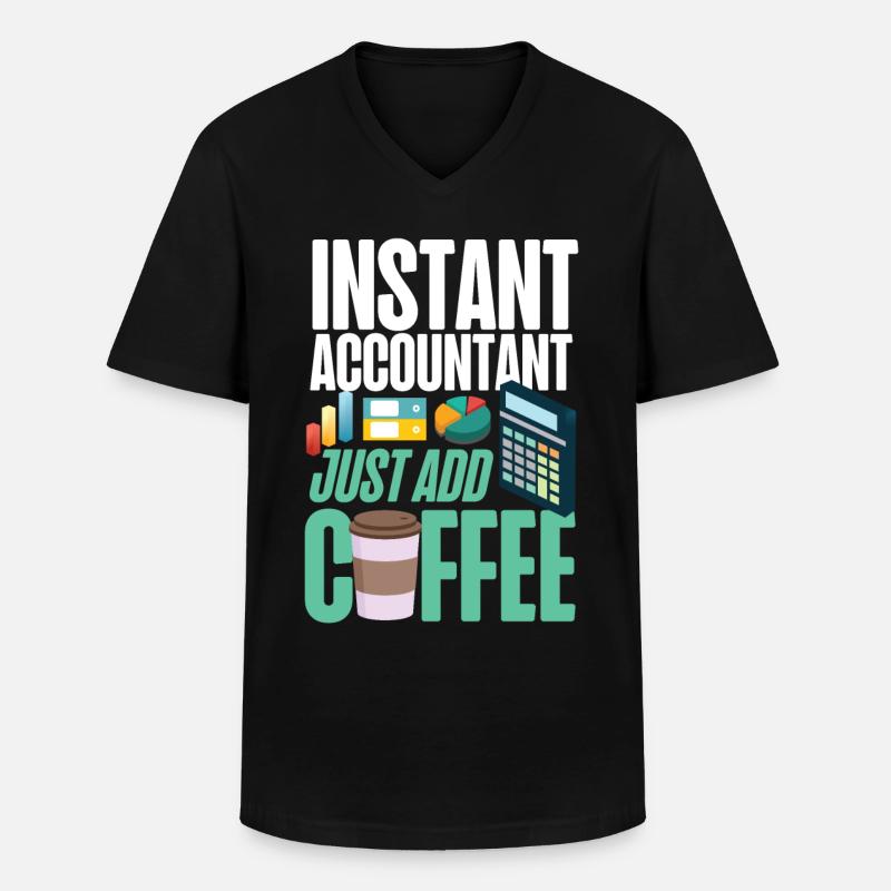 Comptable Comptable Comptable - T-shirt col V Homme - noir