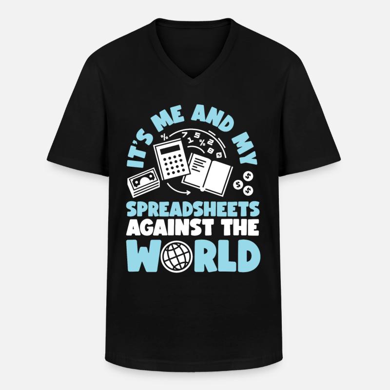 Comptable Comptable Comptable - T-shirt col V Homme - noir