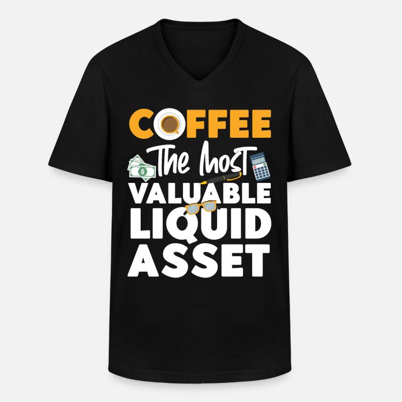 Comptable Comptable Comptable - T-shirt col V Homme - noir