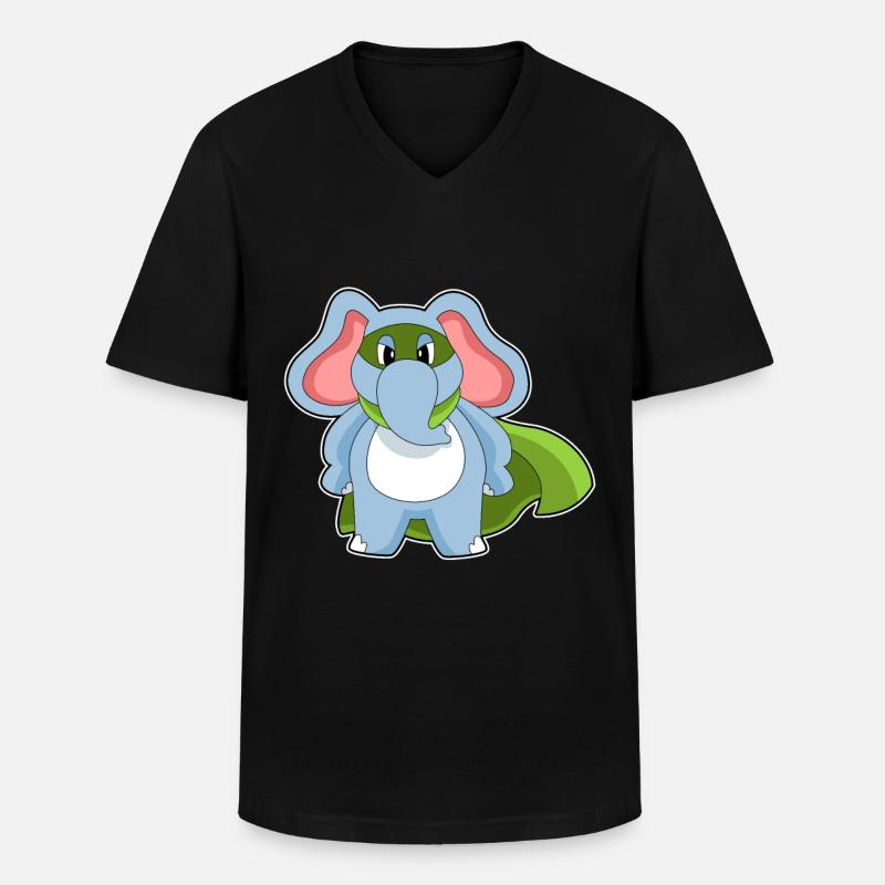 Elefant Held - Männer-T-Shirt mit V-Ausschnitt - Schwarz