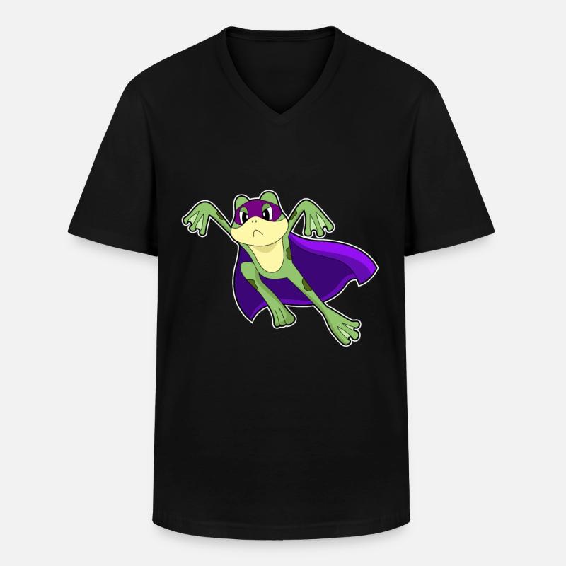 Frosch Held - Männer-T-Shirt mit V-Ausschnitt - Schwarz
