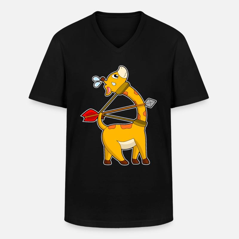 Flèche d’arc d’arc girafe - T-shirt col V Homme - noir