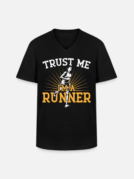 Running Runner Half Marathon - Männer-T-Shirt mit V-Ausschnitt - Schwarz