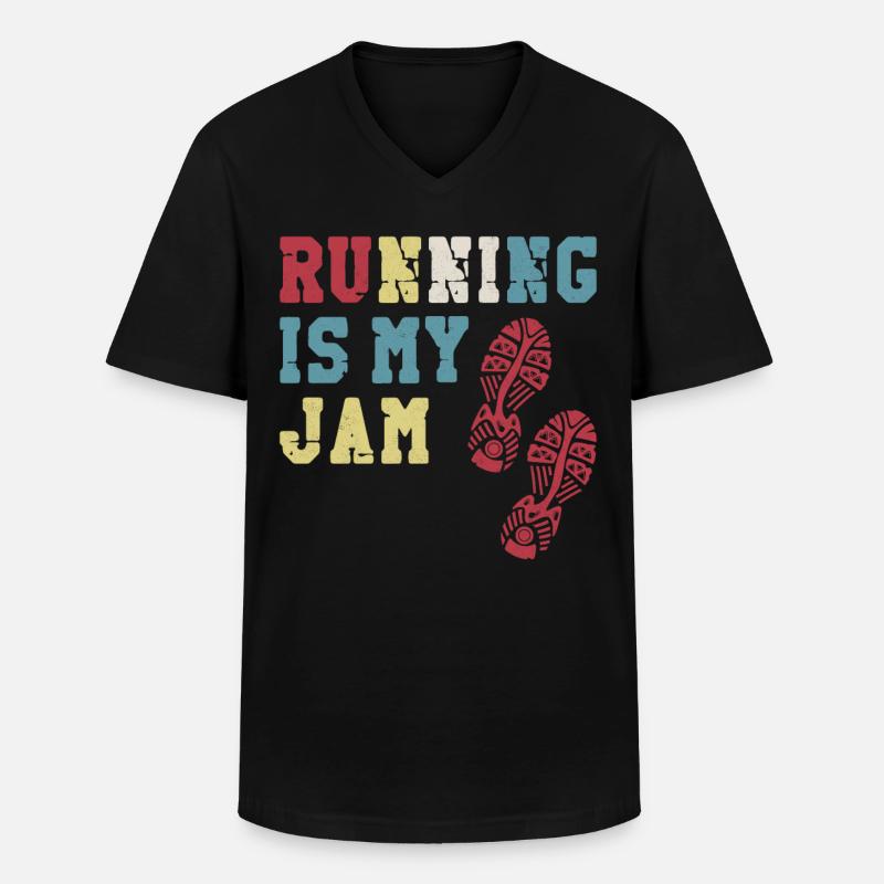 Running Runner Half Marathon - Männer-T-Shirt mit V-Ausschnitt - Schwarz