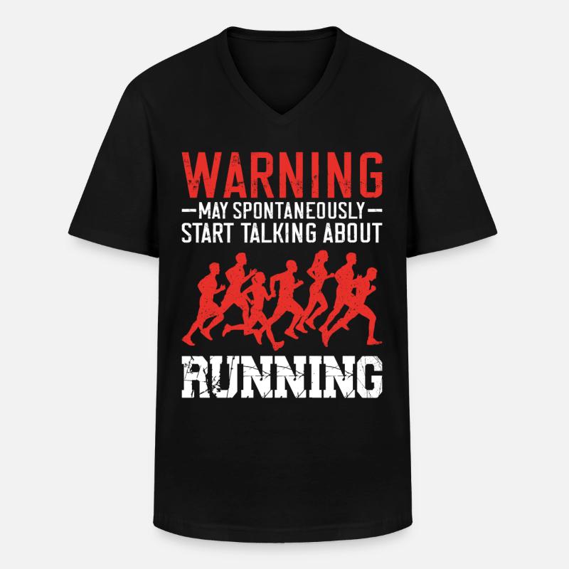 Running Runner Half Marathon - Männer-T-Shirt mit V-Ausschnitt - Schwarz