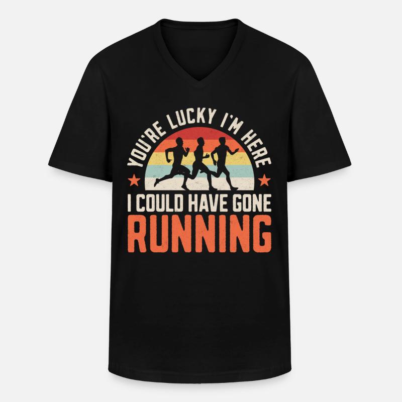 Running Runner Half Marathon - Men's V-Neck T-Shirt - black