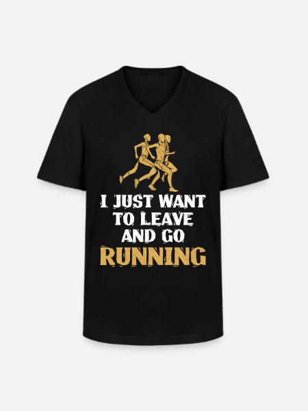 Running Runner Half Marathon - Men's V-Neck T-Shirt - black