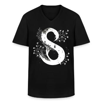 S Monogramm Alphabet Schriftzug Hand gezeichnet Go - Männer-T-Shirt mit V-Ausschnitt - Schwarz - Vorne - AI Model Male 178 dark (178cm)