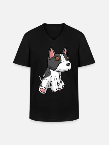 Rat Terrier Hund Kuscheltier - Männer-T-Shirt mit V-Ausschnitt - Schwarz