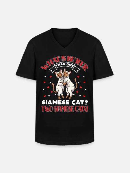 Siamese cat lovers - Men's V-Neck T-Shirt - black