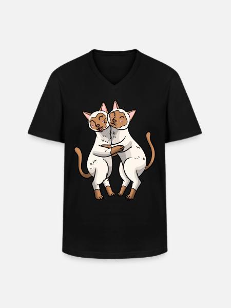 Siamese cat cat lover - Men's V-Neck T-Shirt - black