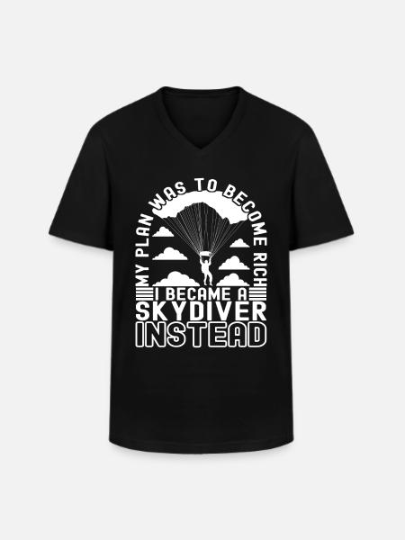 Parachute Parachutist - Men's V-Neck T-Shirt - black