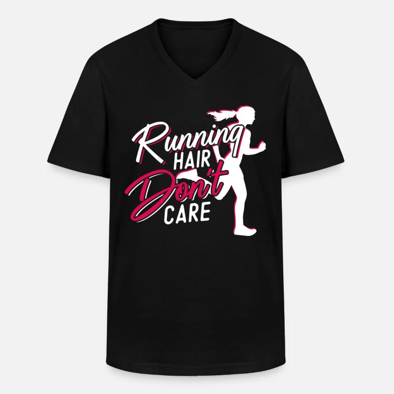 Running Runner Half Marathon Girl - Männer-T-Shirt mit V-Ausschnitt - Schwarz