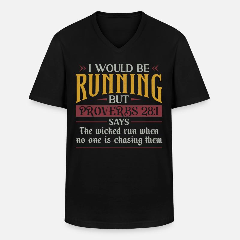Running Runner Half Marathon - Männer-T-Shirt mit V-Ausschnitt - Schwarz
