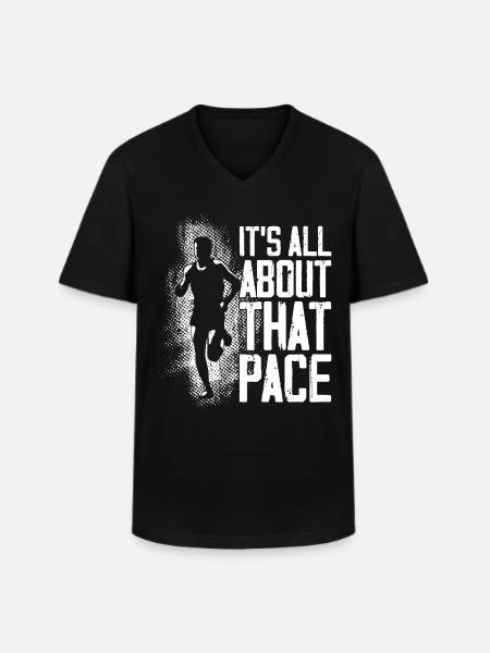 Running Runner Half Marathon - Männer-T-Shirt mit V-Ausschnitt - Schwarz