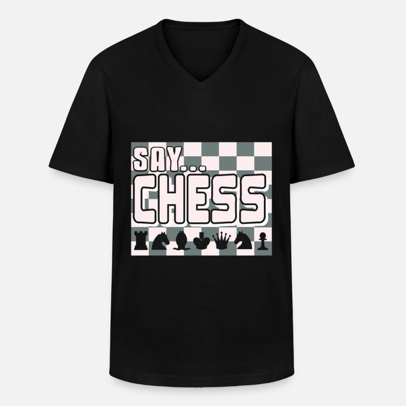 Schach - Say chess - Männer-T-Shirt mit V-Ausschnitt - Schwarz