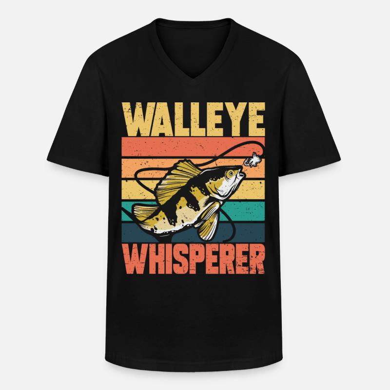 Zanderflüsterer - Männer-T-Shirt mit V-Ausschnitt - Schwarz