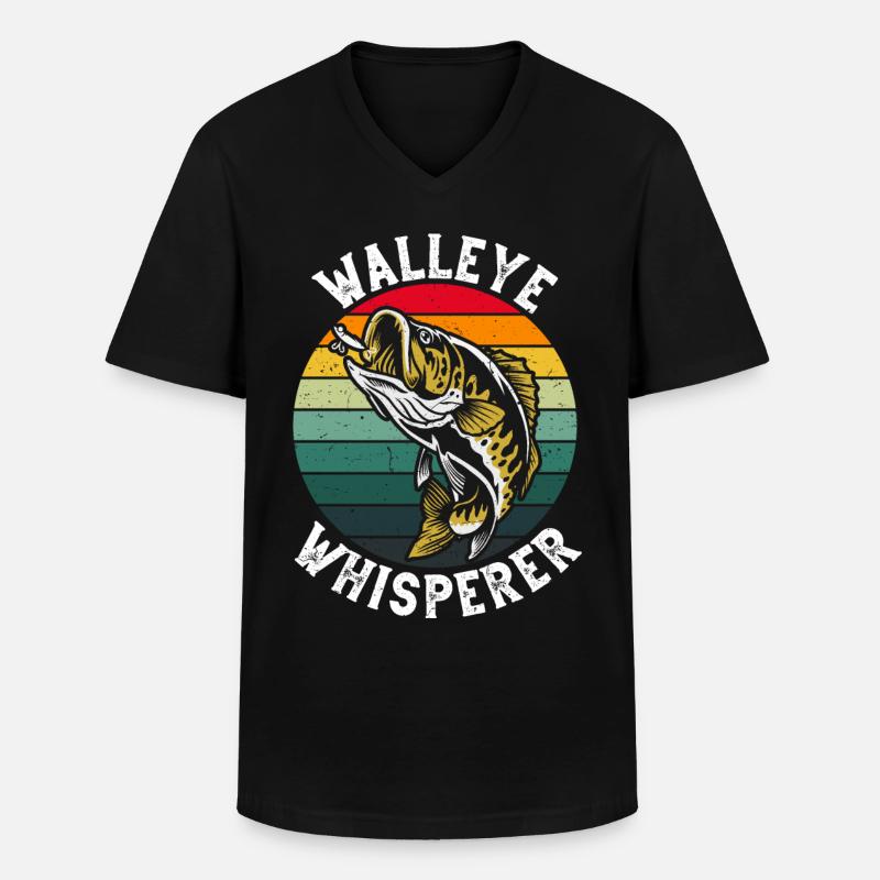 Zanderflüsterer - Männer-T-Shirt mit V-Ausschnitt - Schwarz
