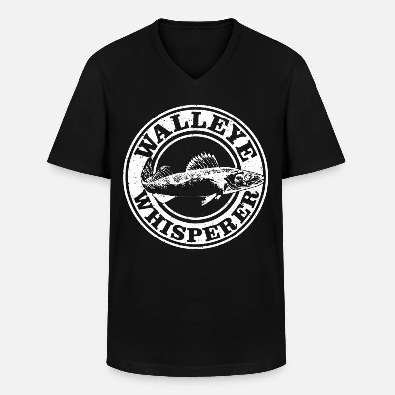 Zanderflüsterer - Männer-T-Shirt mit V-Ausschnitt - Schwarz